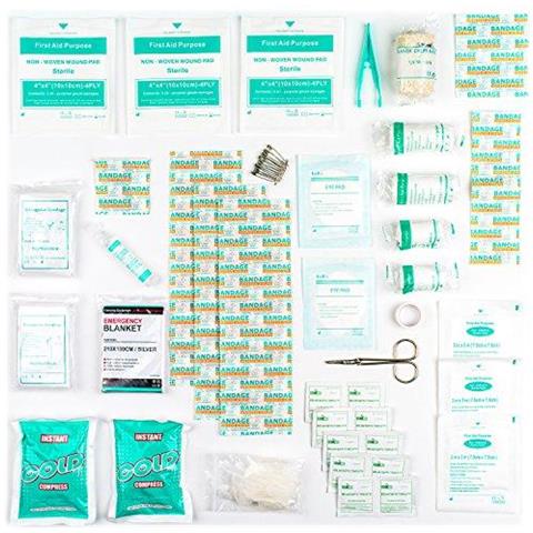 Kit Di Primo Soccorso Di 90 Pezzi Con Ghiaccio Pronto Uso, Kit Lavaggio Oculare E Coperta D'emergenza Per Casa, Auto, Campeggio E Ufficio - Foto 9