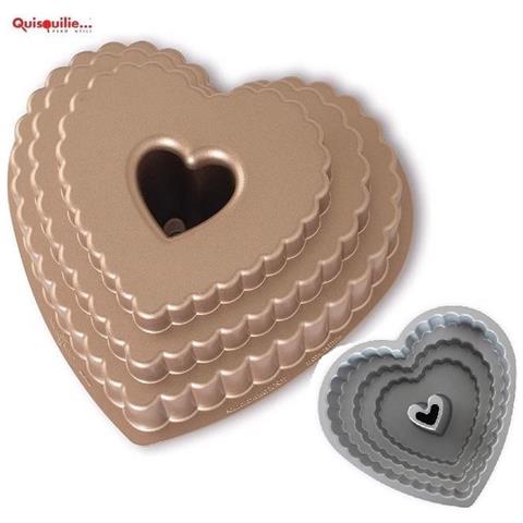 Stampo Torta Cuore Della Corona Alluminio Pressofuso Bundt Cake Party Made In Usa - Foto 1