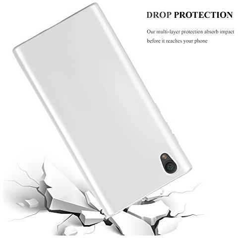 Custodia Compatibile Con Sony Xperia L1 In Argento Metallico - Coperchio Protettivo In Silicone Tpu Flessibile - Foto 2