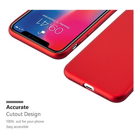 Custodia Compatibile Con Apple Iphone X / Xs In Rosso Metallico - Coperchio Protettivo In Silicone Tpu Flessibile - Foto 2
