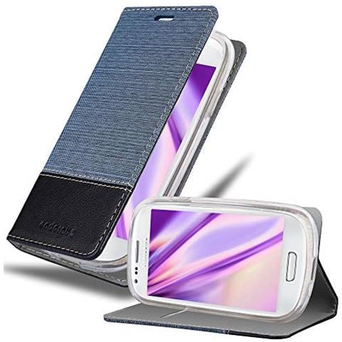 Custodia Compatibile Con Samsung Galaxy S3 Mini In Blu Scuro Nero - Coperchio Protettiva Con Chiusura Magnetica, Funzione Stand E Tasca Per Le Carte - Foto 1