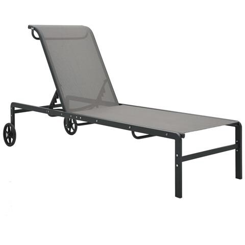 Lettini Prendisole 2 pz con Tavolo in Textilene e Acciaio - Foto 9