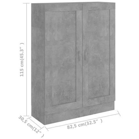 Libreria Grigio Cemento 82,5x30,5x115 cm in Legno Multistrato - Foto 8