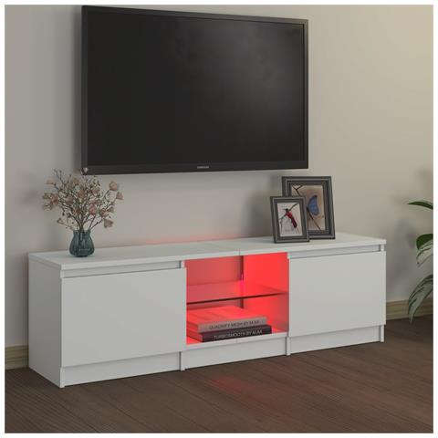 Mobile Porta TV con Luci LED Bianco 120x30x35,5 cm - Foto 2