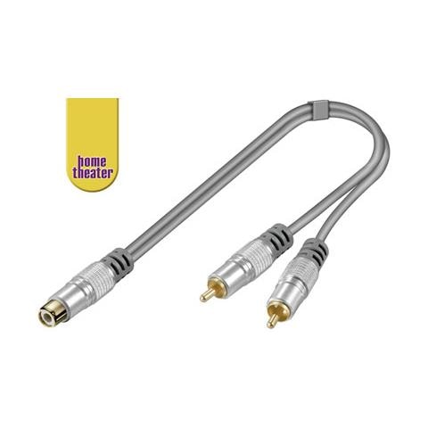 HT 024 RCA jack 2 x RCA plug Grigio cavo di interfaccia e adattatore - Foto 1