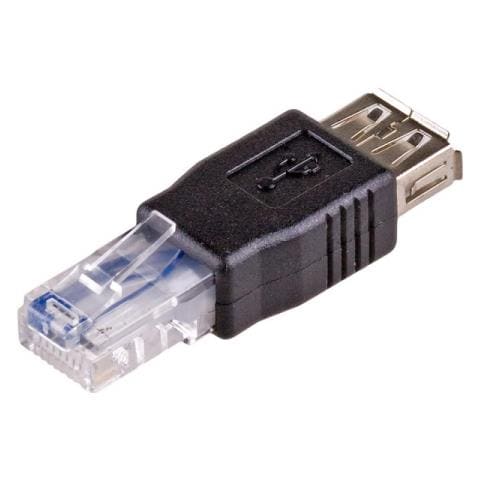 AK-AD-27 cavo di interfaccia e adattatore RJ45 USB 2.0 type A Nero - Foto 2