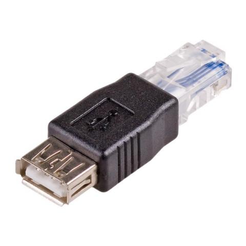 AK-AD-27 cavo di interfaccia e adattatore RJ45 USB 2.0 type A Nero - Foto 1