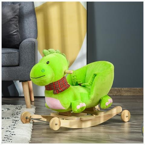 Dondolo Con Ruote A Forma Di Drago Per Bambini 18-36 Mesi - Verde - Foto 2
