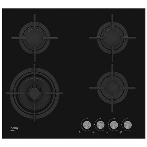 Tavolo Gas Vetro 60cm 4 Fuochi Nero - Hilw64222s - Foto 1
