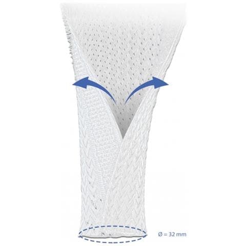 Manicotto intrecciato con gancio e anello di fissaggio da 2 m x 32 mm bianco - Foto 2