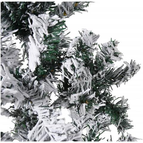 Albero Natale Artificiale Sottile a Metà Neve Fioccata 180 cm - Foto 2