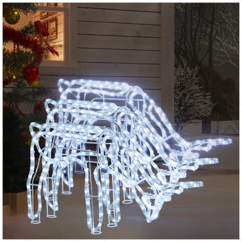 Figure Natalizie Renne 3 Pz Bianco Freddo 73x31x45 Cm - Foto 10