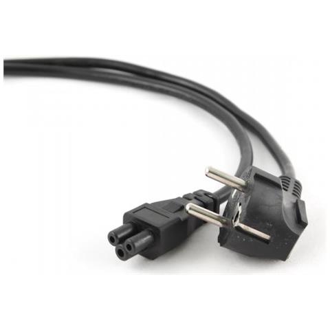 Cavo Di Alimentazione Per Laptop, ""cloverleaf"" C5 (3 Contatti), Vde, 1 M, Nero - Foto 1