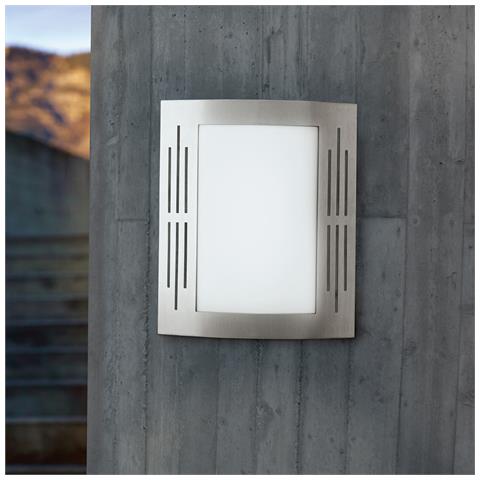 Applique Contemporanea Da Esterno City 1 Luce Acciaio Inox Grigio 1 Pannello - Foto 1