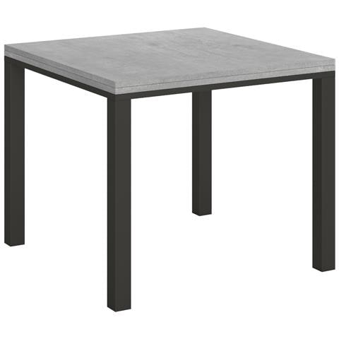 Tavolo Apribile 90x90/180 Cm Everyday Libra Telaio Antracite - Cemento - Foto 4