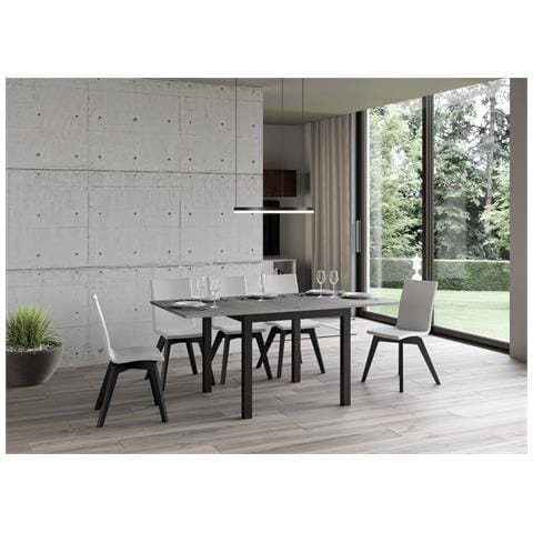 Tavolo Apribile 90x90/180 Cm Everyday Libra Telaio Antracite - Cemento - Foto 2