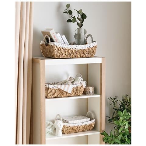 Set Di 3 Cestini Campha Vimini Naturale - Foto 1