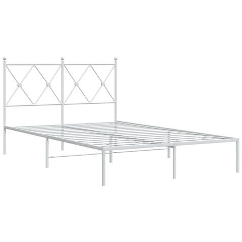 Giroletto Con Testiera Metallo Bianco 120x190 Cm - Foto 2
