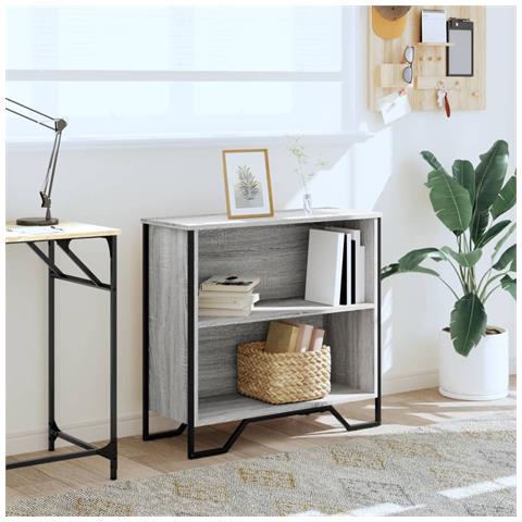 Libreria Grigio Sonoma 80x31x74,5 Cm In Legno Multistrato - Foto 3