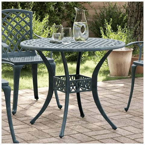 Tavolo Da Giardino Verde 90x75 Cm In Alluminio Pressofuso - Foto 1