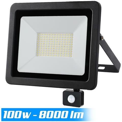 Faro LED 100W Luce Alta Luminosita 8000lm Faretto esterno con Sensore Movimento - Foto 5