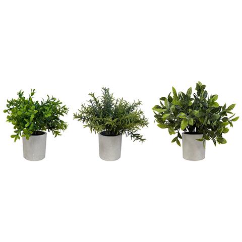 Set Di 3 Piante Artificiali, Vaso Grigio, Misura 20 Cm - Foto 1