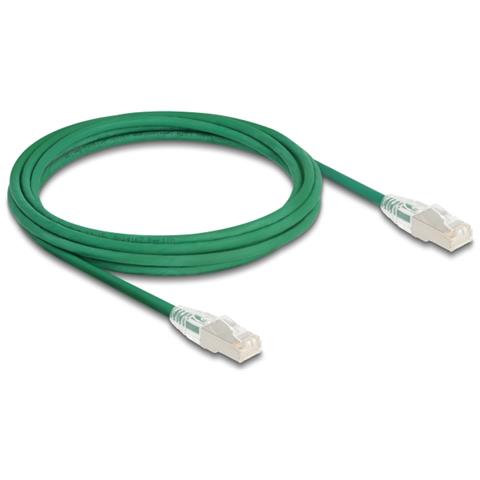 Cavo di rete RJ45 Cat. 6A maschio-maschio con chiusura curva U /FTP Slim da 3 m verde - Foto 1