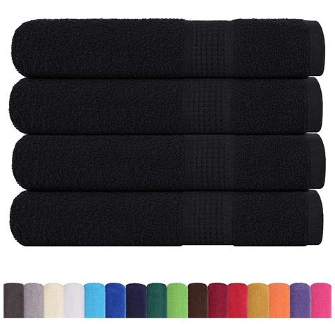 Asciugamani Per Sauna 4 Pz Neri 80x200cm 360g/m 100% Cotone - Foto 2