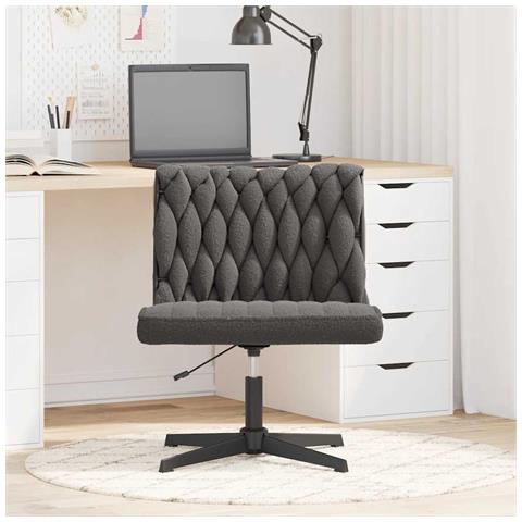 Sedia Da Ufficio Girevole Riccio Grigio Scuro Effetto Lana - Foto 3