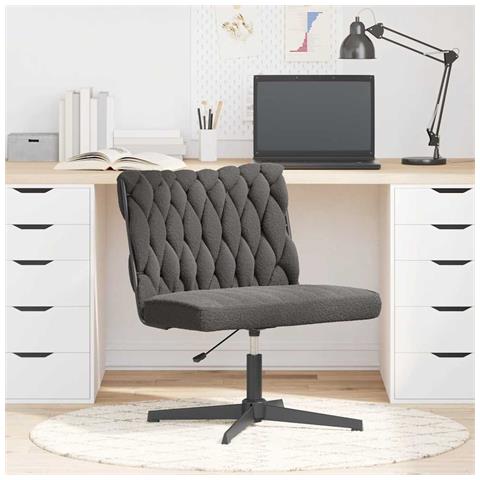 Sedia Da Ufficio Girevole Riccio Grigio Scuro Effetto Lana - Foto 1