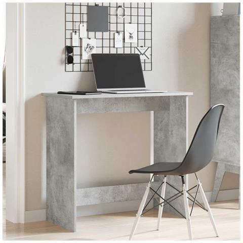 Scrivania Grigio Cemento 80x40x75 Cm In Legno Multistrato - Foto 3