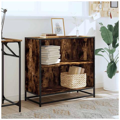 Libreria Rovere Fumo 80,5x35x76 Cm In Legno Multistrato - Foto 3