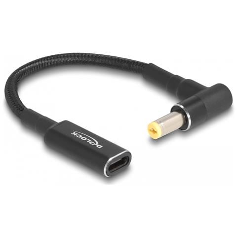Cavo adattatore per portatile Cavo di ricarica USB Type-C femmina per Acer 5,5 x 1,7 mm maschio 90° angolato 15 cm - Foto 1
