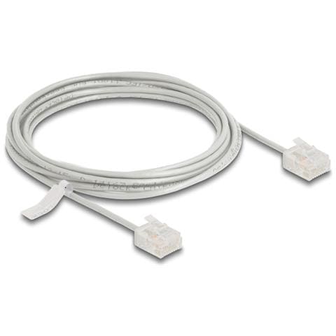 Cavo di rete RJ45 Cat. 6 UTP Ultra Slim 3 m grigio con connettori corti - Foto 1