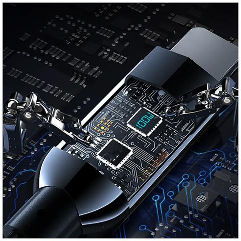 Cavo Da Usb-c A Usb-c Pd Da 100 W, Ricarica Rapida, Display Digitale, 1,2 Metri. Lega Di Zinco. 120x0,5x0,5 Centimetri. Colore Nero - Foto 2