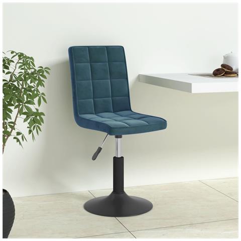 Sedie Da Pranzo Girevoli 6 Pz Blu In Velluto - Foto 1