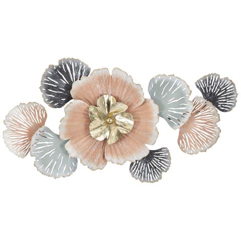 Decorazione In Metallo 3d Fiori 25 - Multicolore - Metallo - 93x7,5x53 Cm - Foto 1