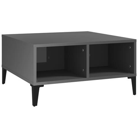 Lusso Casadino - Tavolino Da Salotto Grigio Lucido 60x60x30 Cm Legno Multistrato - Foto 1