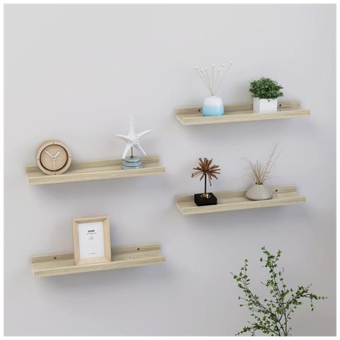 Mensole Da Parete 4 Pz Rovere Sonoma 40x9x3 Cm - Foto 8