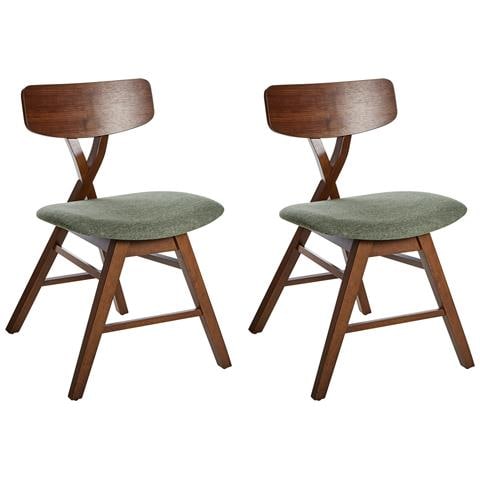 Set Di 2 Sedie Da Pranzo Leland Legno Marrone Scuro - Foto 2