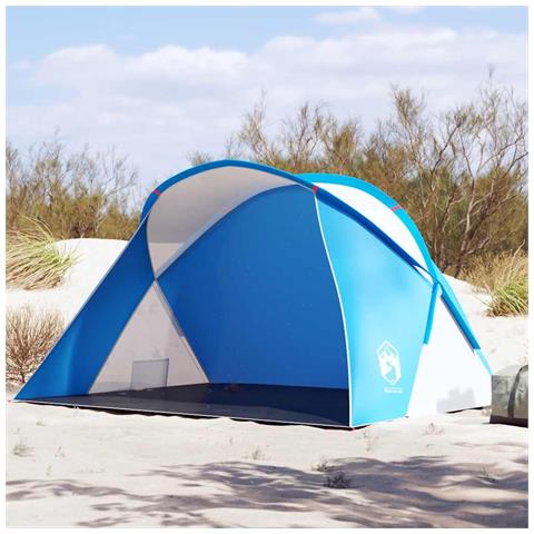 Tenda da Spiaggia 2 Persone Pop-Up Azzurra Impermeabile - Foto 1