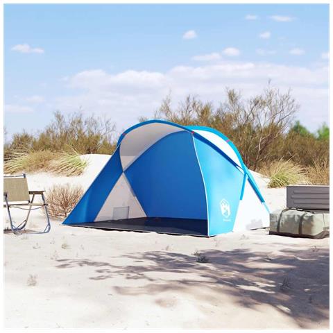 Tenda da Spiaggia 2 Persone Pop-Up Azzurra Impermeabile - Foto 2