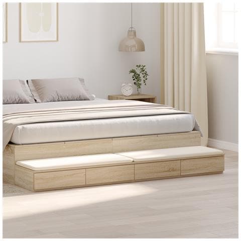 Cassetti per Letto  Rovere Sonoma 180x36,5x16,5 cm in Legno Ingegnerizzato - Foto 2
