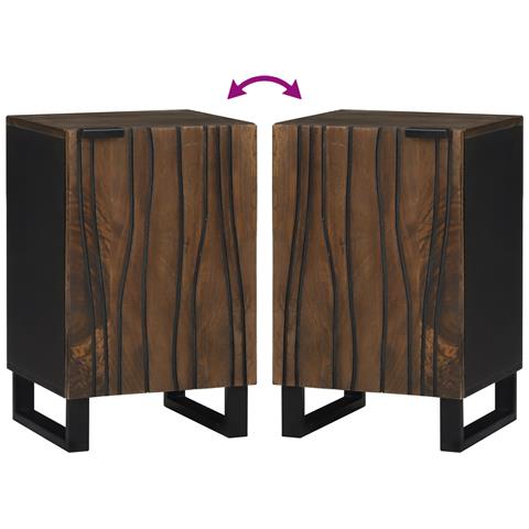 Armadio da bagno 38x33.5x58 cm in legno massello di mango - Foto 9