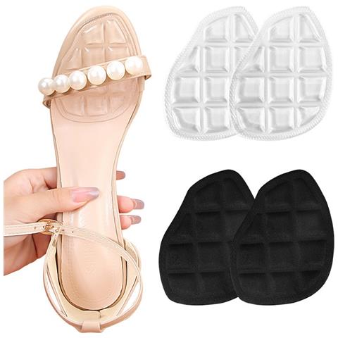 2 Cuscinetti Invisibili Antisfregamento Per Avampiede Per Tacchi Alti - Solette Massaggianti Auto-adesive In Gel Ad Assorbimento Degli Urti Black - Foto 4