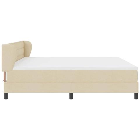 Letto box spring con materasso Crema 200 x 200 cm Tessuto - Foto 9