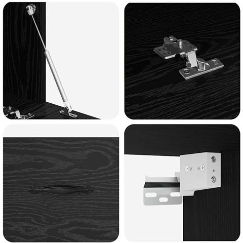 Armadietto a muro Rovere nero 100 x 36.5 x 35 cm - Foto 9