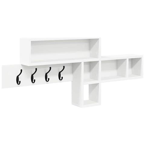 Appendiabiti a muro Bianco 100 x 12 x 43.5 cm Legno multistrato - Foto 1
