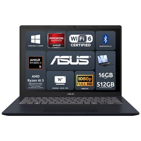 Vivobook 14 M1407ka-ly124w Amd Ryzen Ai 5 330 16gb Amd Radeon Graphics Ssd 512gb 14'' Wuxga Win11 - Foto 1