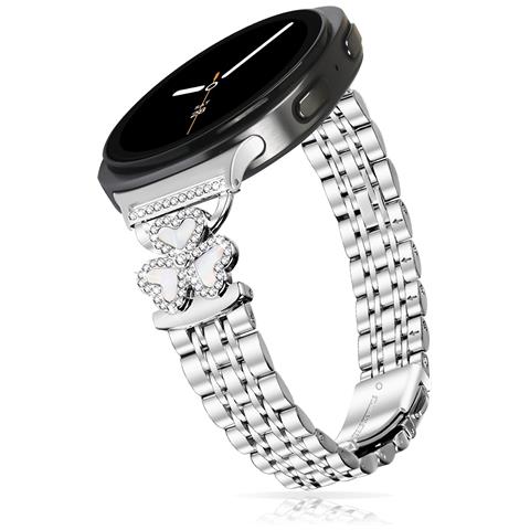 Cinturino In Acciaio Inossidabile Con Quadrifoglio A Sette Perline Compatibile Con Samsung Watch Ultra/ultra 2025 - Foto 2